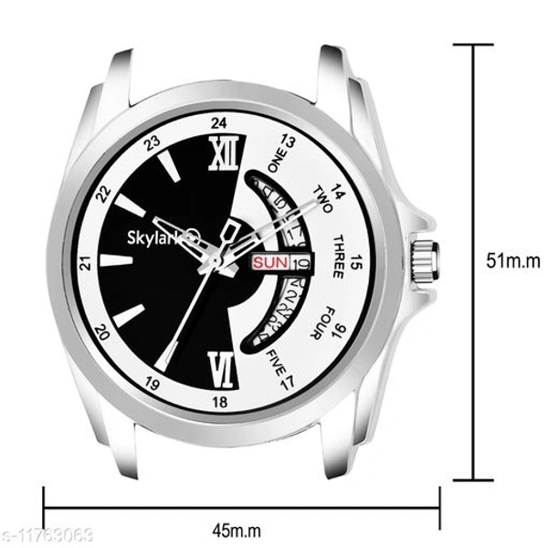 Skylark Sky-580 Multicolor  Dial Water Resistant Silver Color Stainless Steel Day & Date Function Watch for Men/Boys Analog Watch - For Men