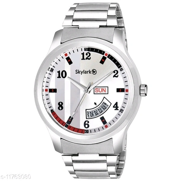 Skylark Sky-582 Round Silver Dial Water Resistant Silver Color Stainless Steel Bracelet Watch for Men/Boys Analog Watch - For Men