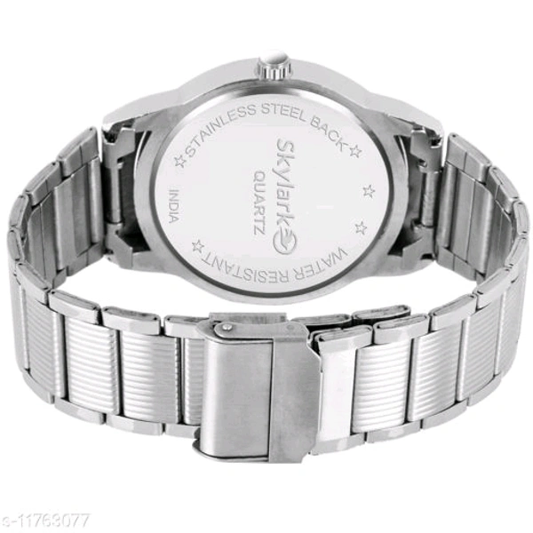Skylark Sky-582 Round Silver Dial Water Resistant Silver Color Stainless Steel Bracelet Watch for Men/Boys Analog Watch - For Men