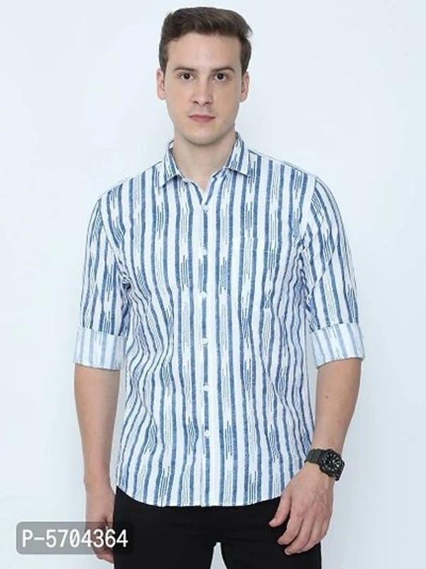 Men's Cotton Multicoloured Striped Shirt - XXL