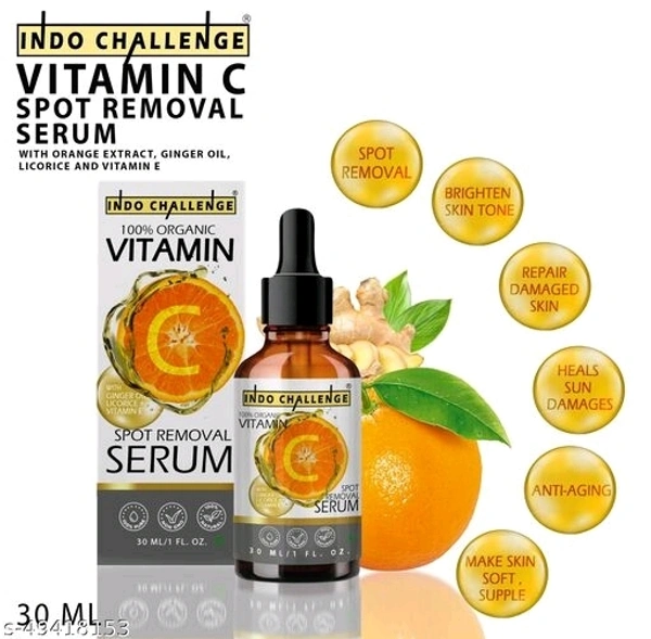 Indo challenge Brightening Vitamin C Facial Serum For Men & Women Pack Of 2