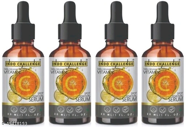 Indo challenge Brightening Vitamin C Facial Serum For Men & Women Pack Of 4
