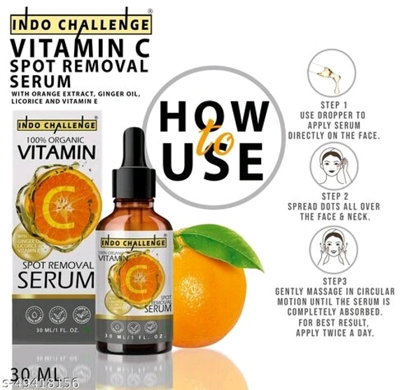 Indo challenge Brightening Vitamin C Facial Serum For Men & Women Pack Of 4