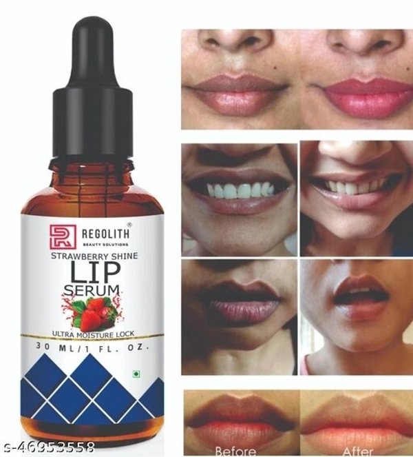 Regolith Lip Serum Oil For Strawberry Flavour , Lip Shine, Glossy, Soft With Moisturizer, Lip Lightening Serum for Dark Lips ,Lip Serum oil- For Soft and Moisturized Lips