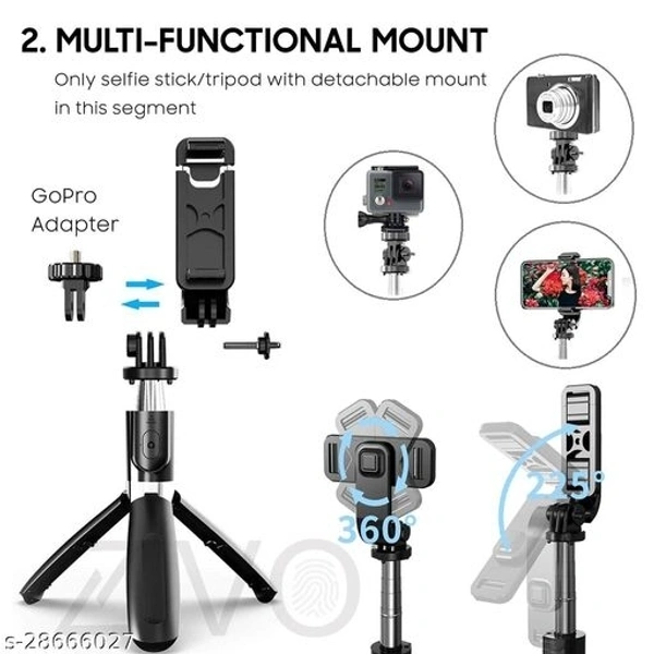 Wireless Bluetooth Foldable XT-02 (K10) Mini Tripod Extendable Selfie Stick Monopod Mobile Phone Holder Stand Portable