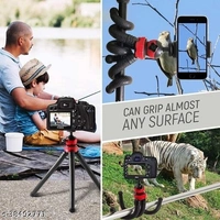 ADZOY 12 Inch Flexible Tripod Stand, Octopus Camera Tripod with 360 Degree Detachable Ball Head and Mobile Phone Holder with 1288 Bluetooth Selfie Stick 4 feet Tripod