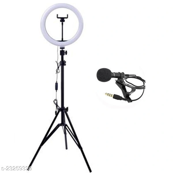 ADZOY Premium Combo of 10" Selfie Light with 6.9ft Tripod & Collar Mic for Your Personal and Professional Video Shoot