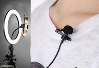ADZOY Premium Combo of 10" Selfie Light with 6.9ft Tripod & Collar Mic for Your Personal and Professional Video Shoot