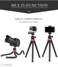 Giffy® Octopus Tripod 12" Inch Flexible Foldable Waterproof Extra Thick & Strong with Mobile Holder for All Smartphone, Action & DSLR Camera's Use of Photography, Video Recording Vloging YouTube (Supports upto 1.5 KG)