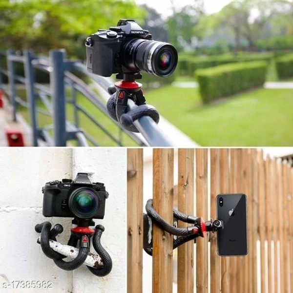 Giffy® Octopus Tripod 12" Inch Flexible Foldable Waterproof Extra Thick & Strong with Mobile Holder for All Smartphone, Action & DSLR Camera's Use of Photography, Video Recording Vloging YouTube (Supports upto 1.5 KG)