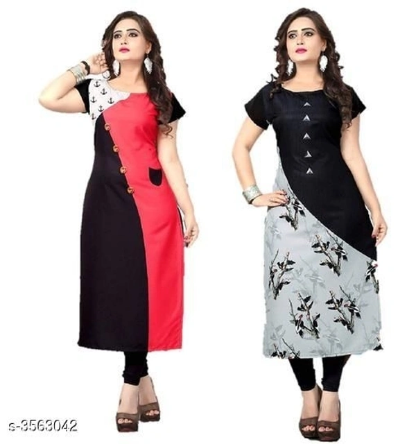 Women Not Available Crepe Kurti Combo Pack Of 2 - M
