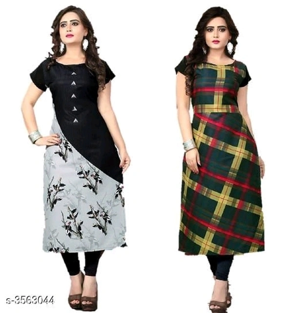 Women Printed Crepe Kurti Pack Of 2 - XXL