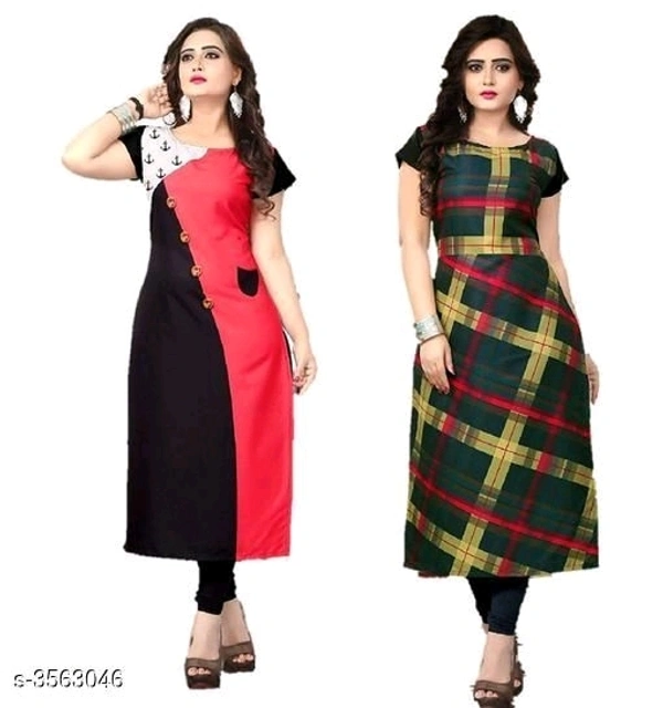 Women Not Available Crepe Kurti Pack Of 2 - XL