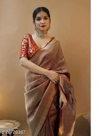 Red & Gold Coloured Silk Blend Woven Design Kanjeevaram Saree
