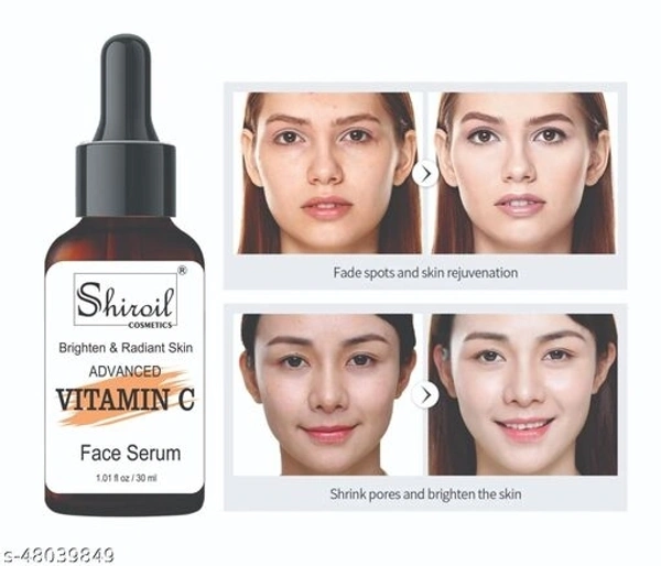 Shiroil Vitamin C Serum - Vitamin E, Tamarind Extract Aloevera Extract Dead Sea Salt for Brightening Ageing Wrinkle Control Dark Spot removal.