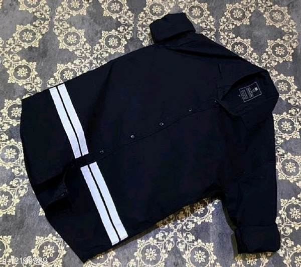 FASHLOOK BLACK BELOW STRIP SHIRT FOR MEN - XL