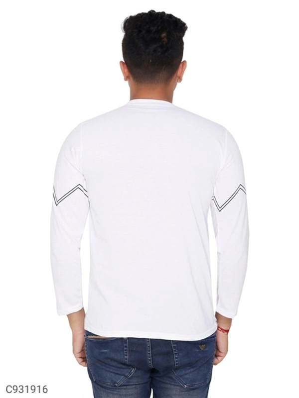 Cotton Blend Printed White T-Shirt - S