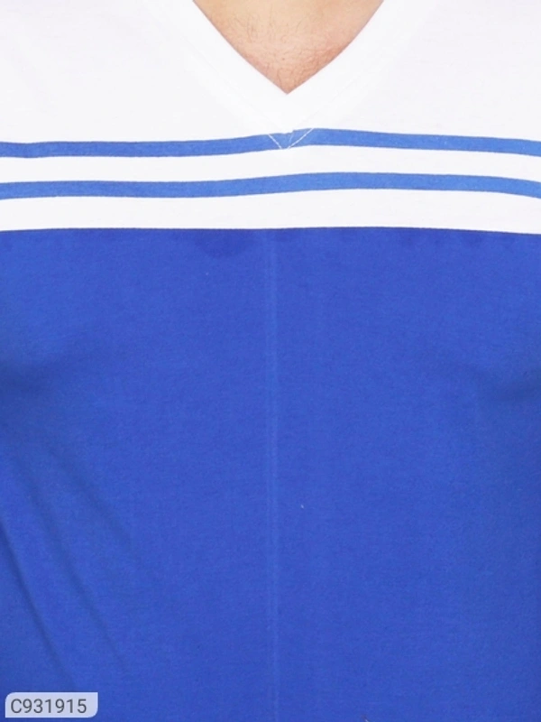 Cotton Blend Color Block T-Shirt - L
