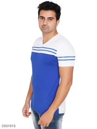 Cotton Blend Color Block T-Shirt - XL