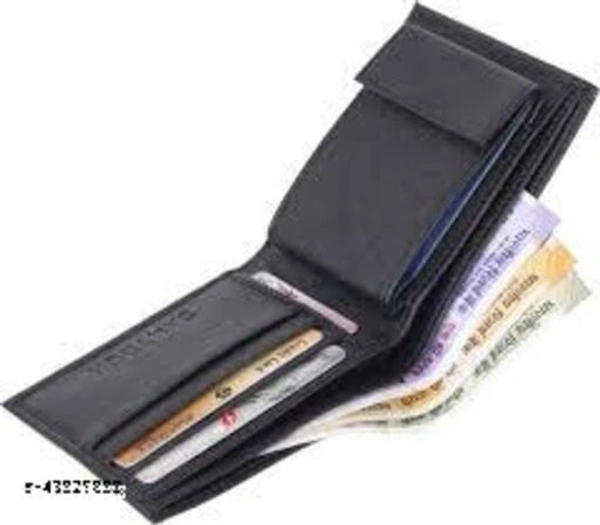 Trendy Men's Black Leather Wallet