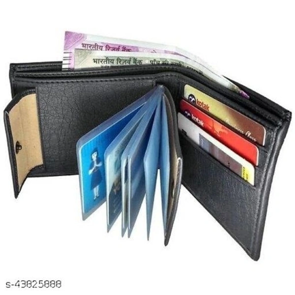 Trendy Men's Black Leather Wallet
