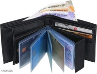Trendy Men's Black Leather Wallet