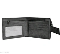 Trendy Men's Grey Leather Wallet