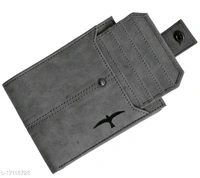 Trendy Men's Grey Leather Wallet