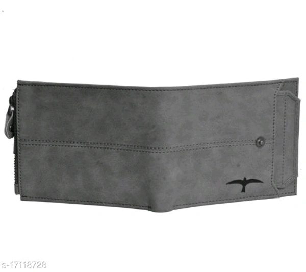 Trendy Men's Grey Leather Wallet