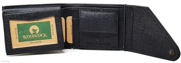 Stylish Men's Black Faux Leather/Leatherette Wallet