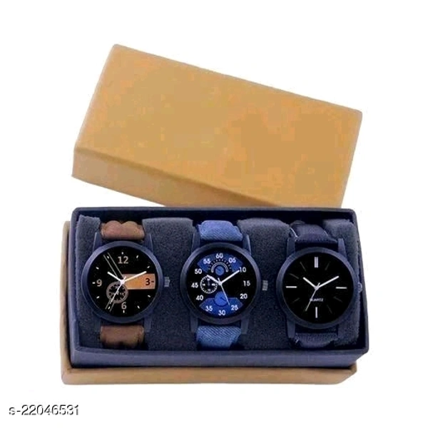 Leather strap Analog Dial Mens watche pack of 3