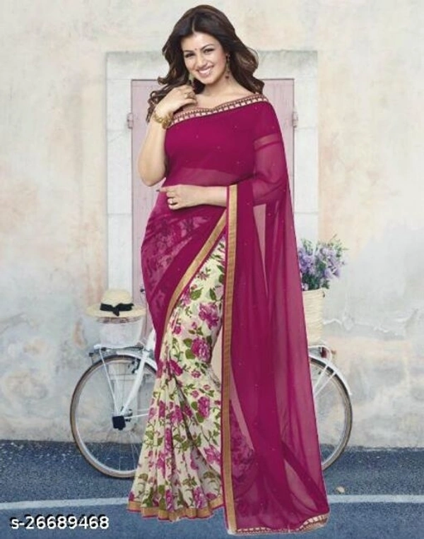 Daily wear Georgette fancy saree with Georgette 