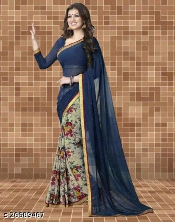 Daily wear Georgette fancy saree with Georgette 