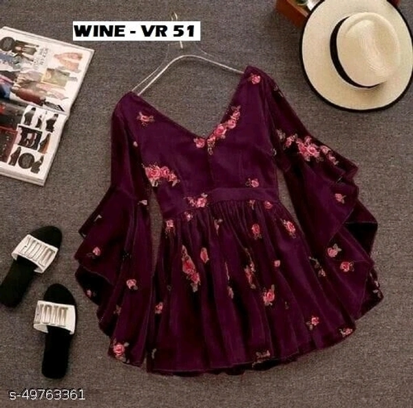 Trendy Georgette Fabric Embdroidery Work Tops - XL