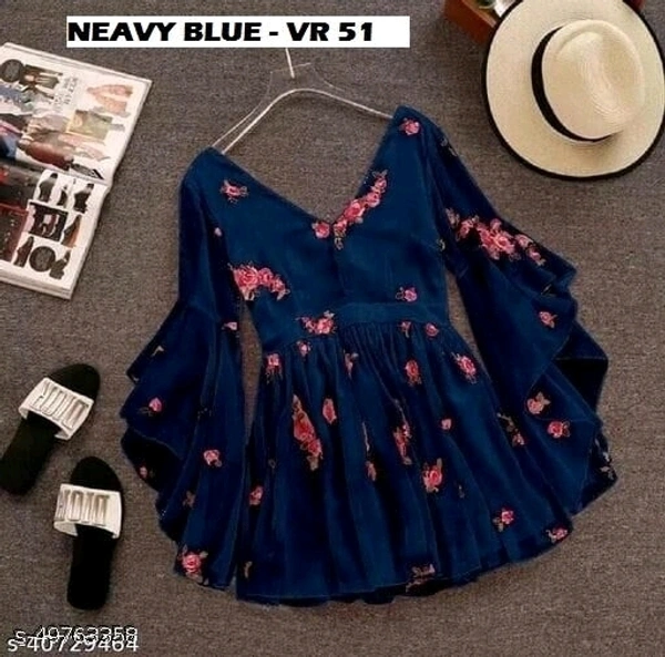 Trendy Georgette Fabric Embdroidery Work Tops - L