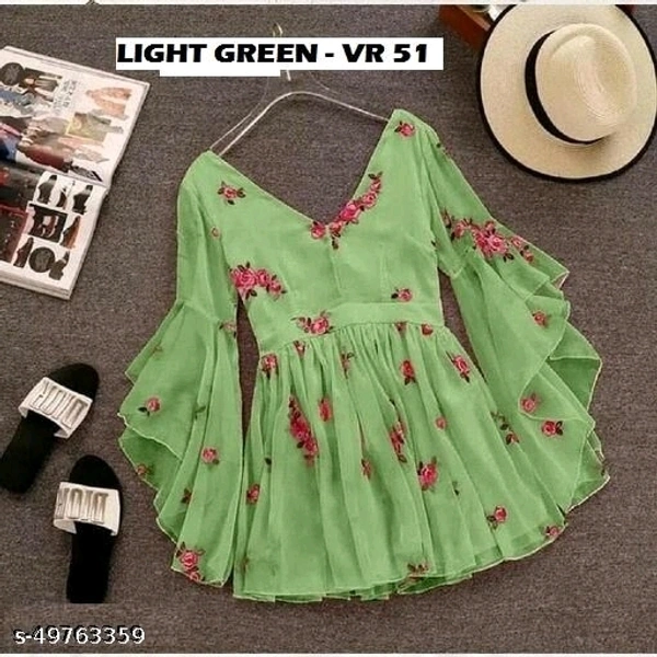 Trendy Georgette Fabric Embdroidery Work Tops - S