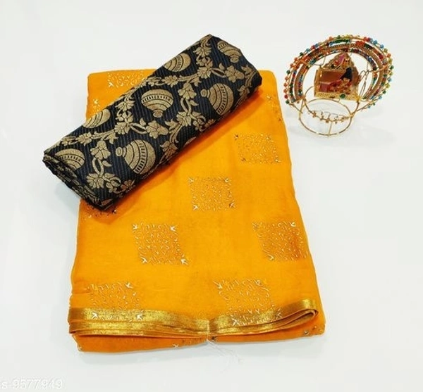 Alisha Sensational Self Design Chiffon Sarees
