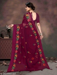 Blue stone Present Havey Embroderied With hot fixing work saree