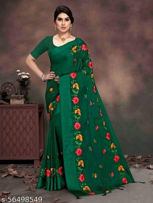 Blue stone Present Havey Embroderied With hot fixing work saree