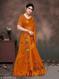 Blue stone Present Havey Embroderied With hot fixing work saree