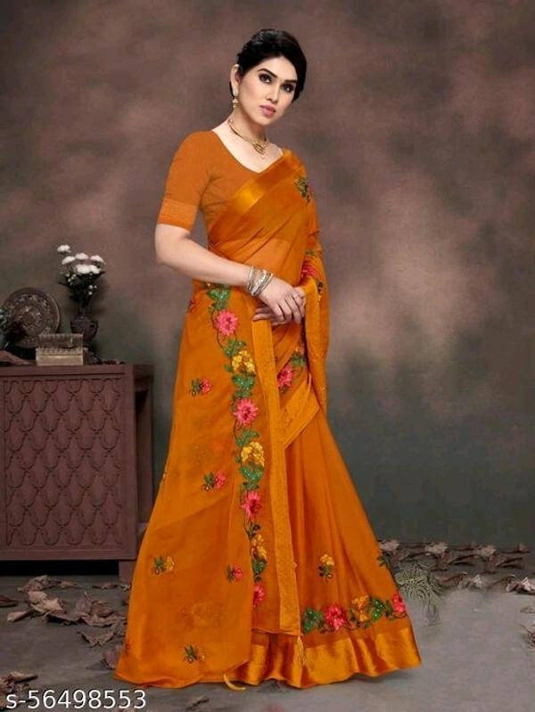Blue stone Present Havey Embroderied With hot fixing work saree