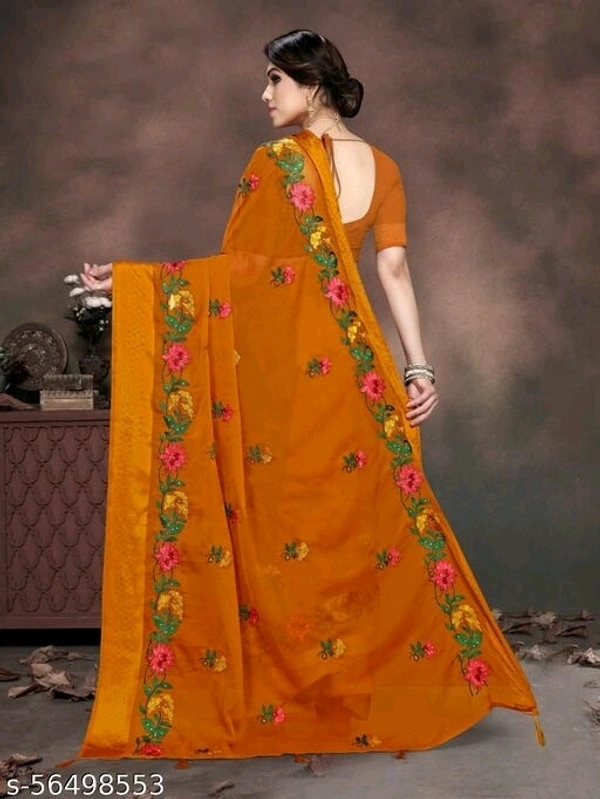 Blue stone Present Havey Embroderied With hot fixing work saree