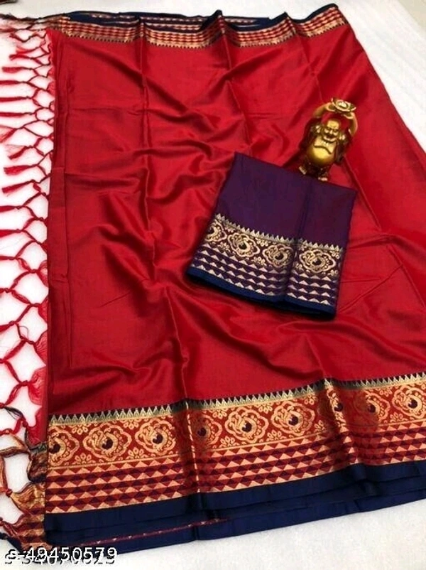 Soft Cotton Silk Banarasi Jacquard Bordered Saree Without Blouse