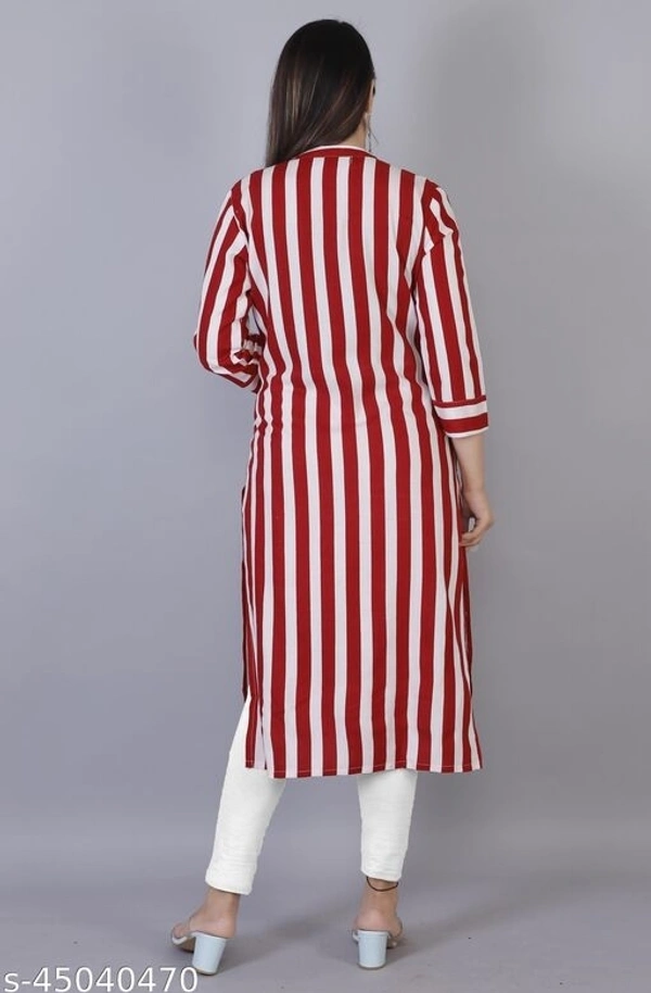 Moda Designs Women Printed Rayon 3/4 Sleeve Round Neck Straight Kurta - XXL