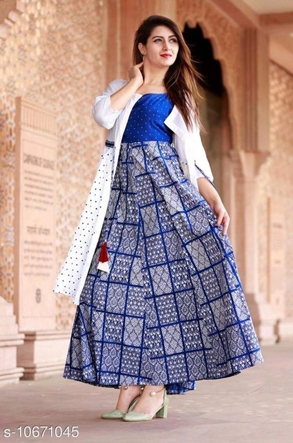 Women's  Rayon Long Anarkali Kurti - M