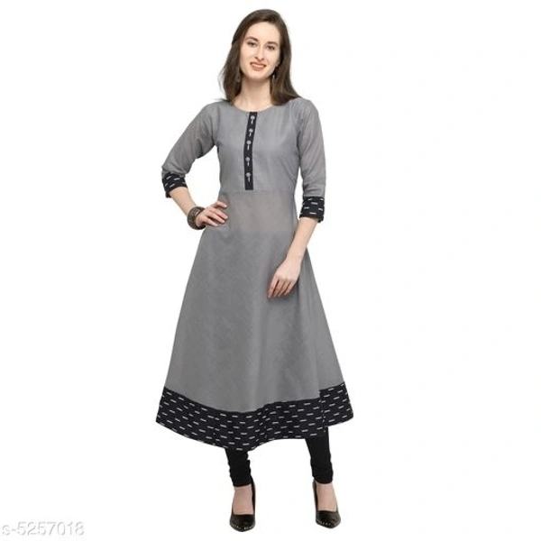 Women's Printed Cotton Blend Anarkali Kurti - XXL
