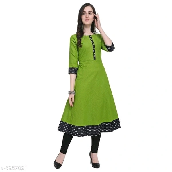 Women's Printed Cotton Blend Anarkali Kurti - S