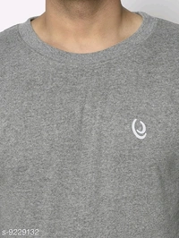 Elegance Men's Round Neck Grey Cotton/Blend Sweatshirt Has Chest Logo - S
