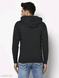 Elegance Men's Hooded Grey Cotton/Blend Sweatshirt Has Chest Logo - S