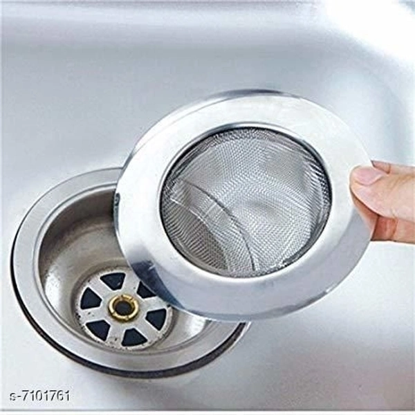 Rishtavia stainless Steel Strainer Kitchen Drain Basin Basket Filter Stopper Drainer Sink Jali, 9 cm